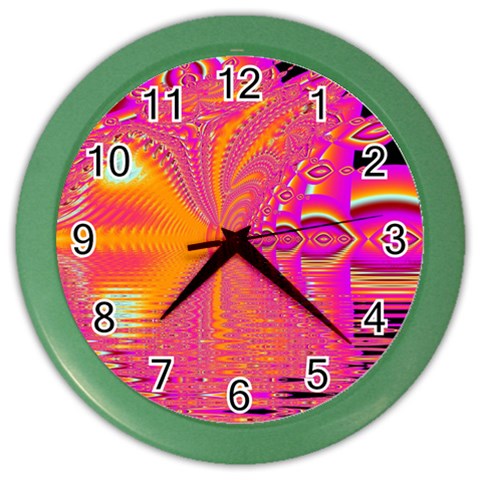 Magenta Boardwalk Carnival, Abstract Ocean Shimmer Wall Clock (Color) from ArtsNow.com Front