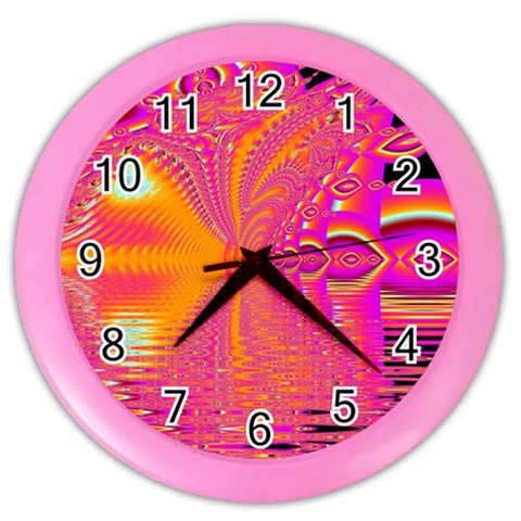 Magenta Boardwalk Carnival, Abstract Ocean Shimmer Wall Clock (Color) from ArtsNow.com Front