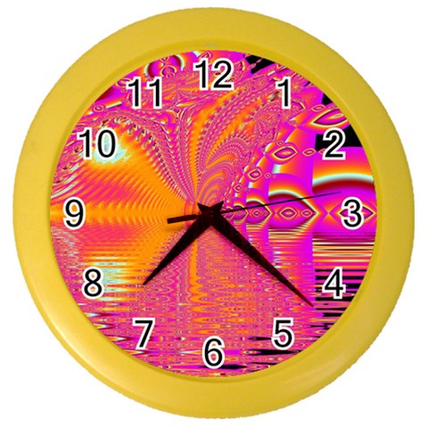 Magenta Boardwalk Carnival, Abstract Ocean Shimmer Wall Clock (Color) from ArtsNow.com Front