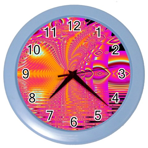 Magenta Boardwalk Carnival, Abstract Ocean Shimmer Wall Clock (Color) from ArtsNow.com Front