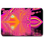 Magenta Boardwalk Carnival, Abstract Ocean Shimmer Large Door Mat