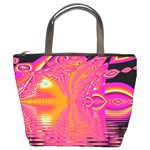 Magenta Boardwalk Carnival, Abstract Ocean Shimmer Bucket Handbag Magenta Boardwalk Carnival, Abstract Ocean Shimmer Bucket Handbag