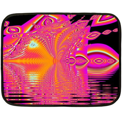 Magenta Boardwalk Carnival, Abstract Ocean Shimmer Mini Fleece Blanket (Two Sided) from ArtsNow.com 35 x27  Blanket Front