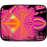 Magenta Boardwalk Carnival, Abstract Ocean Shimmer Mini Fleece Blanket (Two Sided)