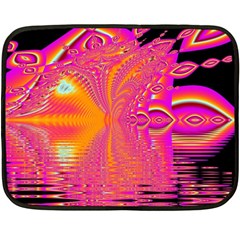 Magenta Boardwalk Carnival, Abstract Ocean Shimmer Mini Fleece Blanket (Two Sided) from ArtsNow.com 35 x27  Blanket Back