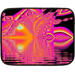 Magenta Boardwalk Carnival, Abstract Ocean Shimmer Mini Fleece Blanket (Two Sided) from ArtsNow.com 35 x27  Blanket Back