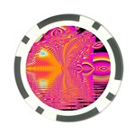 Magenta Boardwalk Carnival, Abstract Ocean Shimmer Poker Chip (10 Pack)