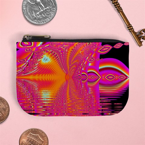 Magenta Boardwalk Carnival, Abstract Ocean Shimmer Coin Change Purse from ArtsNow.com Front