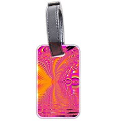 Magenta Boardwalk Carnival, Abstract Ocean Shimmer Luggage Tag (Two Sides) from ArtsNow.com Back
