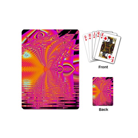 Magenta Boardwalk Carnival, Abstract Ocean Shimmer Playing Cards (Mini) from ArtsNow.com Back