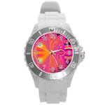 Magenta Boardwalk Carnival, Abstract Ocean Shimmer Plastic Sport Watch (Large) Magenta Boardwalk Carnival, Abstract Ocean Shimmer Plastic Sport Watch (Large)