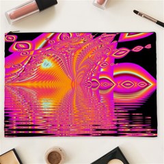 Magenta Boardwalk Carnival, Abstract Ocean Shimmer Cosmetic Bag (XXL) from ArtsNow.com Front