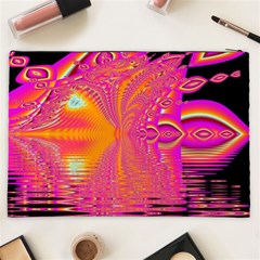 Magenta Boardwalk Carnival, Abstract Ocean Shimmer Cosmetic Bag (XXL) from ArtsNow.com Back