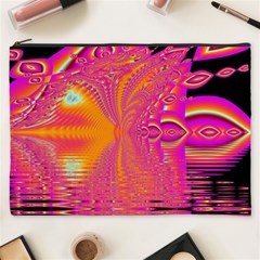 Magenta Boardwalk Carnival, Abstract Ocean Shimmer Cosmetic Bag (XXXL) from ArtsNow.com Front