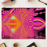 Magenta Boardwalk Carnival, Abstract Ocean Shimmer Cosmetic Bag (XXXL)