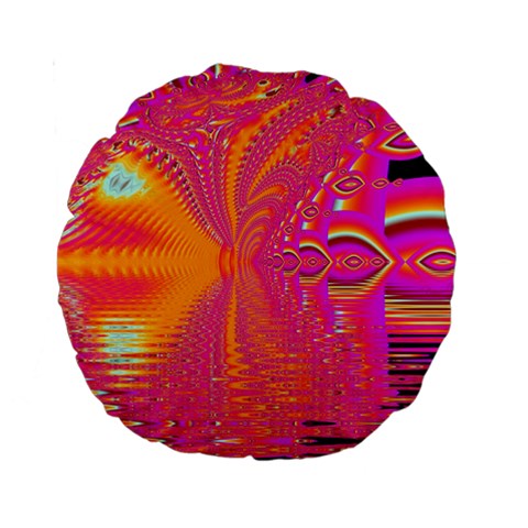 Magenta Boardwalk Carnival, Abstract Ocean Shimmer 15  Premium Round Cushion  from ArtsNow.com Front