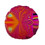 Magenta Boardwalk Carnival, Abstract Ocean Shimmer 15 Premium Round Cushion Magenta Boardwalk Carnival, Abstract Ocean Shimmer 15 Premium Round Cushion