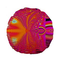 Magenta Boardwalk Carnival, Abstract Ocean Shimmer 15  Premium Round Cushion  from ArtsNow.com Back