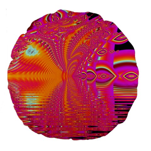 Magenta Boardwalk Carnival, Abstract Ocean Shimmer 18  Premium Round Cushion  from ArtsNow.com Front