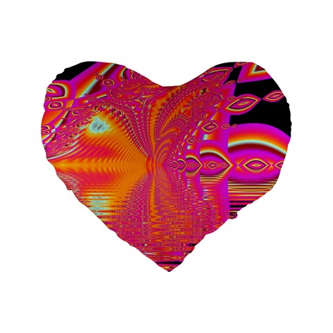 Magenta Boardwalk Carnival, Abstract Ocean Shimmer 16  Premium Heart Shape Cushion  from ArtsNow.com Front
