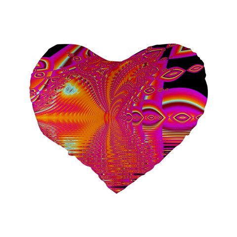 Magenta Boardwalk Carnival, Abstract Ocean Shimmer 16  Premium Heart Shape Cushion  from ArtsNow.com Back