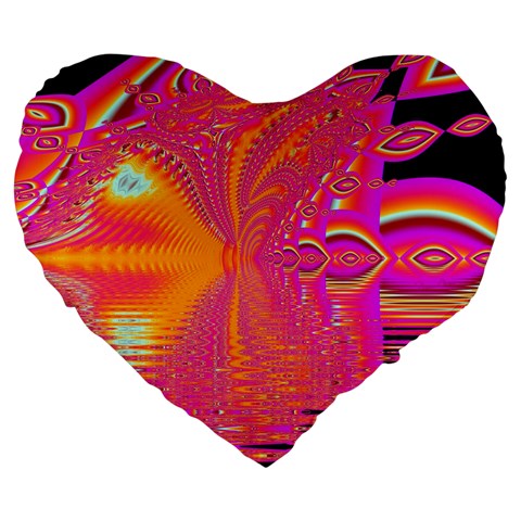 Magenta Boardwalk Carnival, Abstract Ocean Shimmer 19  Premium Heart Shape Cushion from ArtsNow.com Front