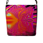 Magenta Boardwalk Carnival, Abstract Ocean Shimmer Flap Closure Messenger Bag (Large)