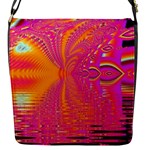 Magenta Boardwalk Carnival, Abstract Ocean Shimmer Flap Closure Messenger Bag (Small)