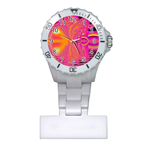 Magenta Boardwalk Carnival, Abstract Ocean Shimmer Nurses Watch from ArtsNow.com Front