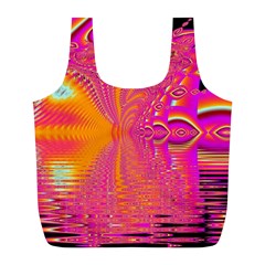 Magenta Boardwalk Carnival, Abstract Ocean Shimmer Reusable Bag (L) from ArtsNow.com Front