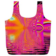 Magenta Boardwalk Carnival, Abstract Ocean Shimmer Reusable Bag (XL) from ArtsNow.com Front