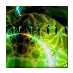 Dawn Of Time, Abstract Lime & Gold Emerge Ceramic Tile