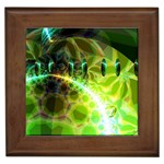 Dawn Of Time, Abstract Lime & Gold Emerge Framed Ceramic Tile