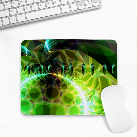 Dawn Of Time, Abstract Lime & Gold Emerge Small Mouse Pad (Rectangle) from ArtsNow.com Front