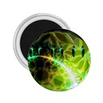 Dawn Of Time, Abstract Lime & Gold Emerge 2.25  Button Magnet