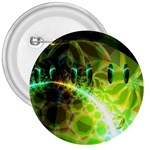 Dawn Of Time, Abstract Lime & Gold Emerge 3  Button