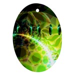 Dawn Of Time, Abstract Lime & Gold Emerge Oval Ornament