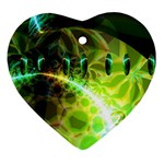 Dawn Of Time, Abstract Lime & Gold Emerge Heart Ornament