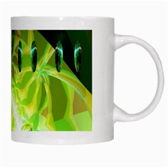 Dawn Of Time, Abstract Lime & Gold Emerge White Coffee Mug from ArtsNow.com Right