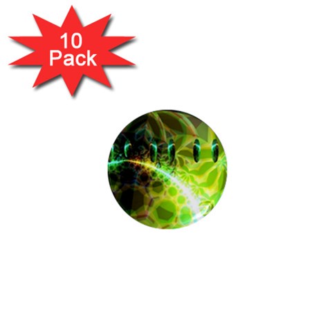 Dawn Of Time, Abstract Lime & Gold Emerge 1  Mini Button Magnet (10 pack) from ArtsNow.com Front