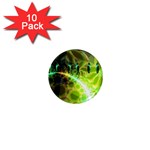 Dawn Of Time, Abstract Lime & Gold Emerge 1  Mini Button Magnet (10 pack)