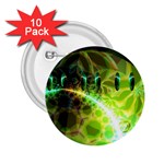 Dawn Of Time, Abstract Lime & Gold Emerge 2.25  Button (10 pack)