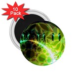 Dawn Of Time, Abstract Lime & Gold Emerge 2.25  Button Magnet (10 pack)