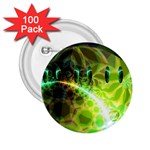 Dawn Of Time, Abstract Lime & Gold Emerge 2.25  Button (100 pack)