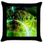 Dawn Of Time, Abstract Lime & Gold Emerge Black Throw Pillow Case