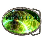 Dawn Of Time, Abstract Lime & Gold Emerge Belt Buckle (Oval) Dawn Of Time, Abstract Lime & Gold Emerge Belt Buckle (Oval)