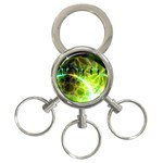 Dawn Of Time, Abstract Lime & Gold Emerge 3-Ring Key Chain