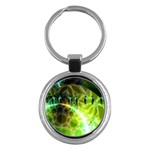 Dawn Of Time, Abstract Lime & Gold Emerge Key Chain (Round)