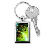 Dawn Of Time, Abstract Lime & Gold Emerge Key Chain (Rectangle)