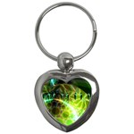 Dawn Of Time, Abstract Lime & Gold Emerge Key Chain (Heart)